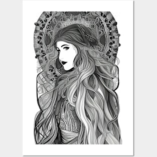 Cool Gypsy Goth Girl Wiccan Pagan Witch Posters and Art